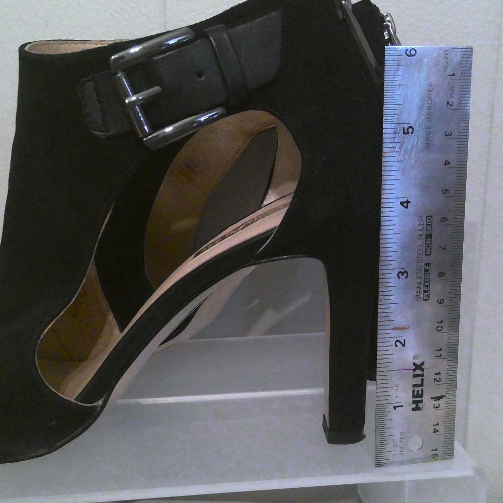 Louise et Cie LO-OLIVIA Train Black Suede Open Shoe Toe  Sz 8.5 - Picture 9 of 9